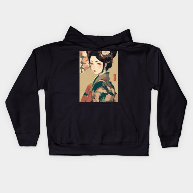 Japanese princess Kids Hoodie by Spaceboyishere